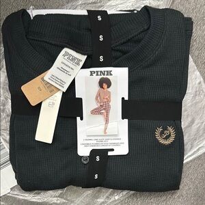 PINK Victoria's Secret Black Thermal Pajama Set